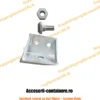 Twistlock lateral cu bolt filetat, detaliu placă de montaj