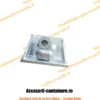 Componentele twistlock-ului lateral: placă, bolt filetat și piuliță