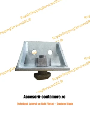 Twistlock lateral cu bolt filetat și placă de montaj pentru containere