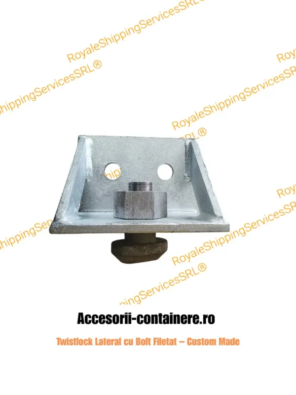 Twistlock lateral cu bolt filetat și placă de montaj pentru containere