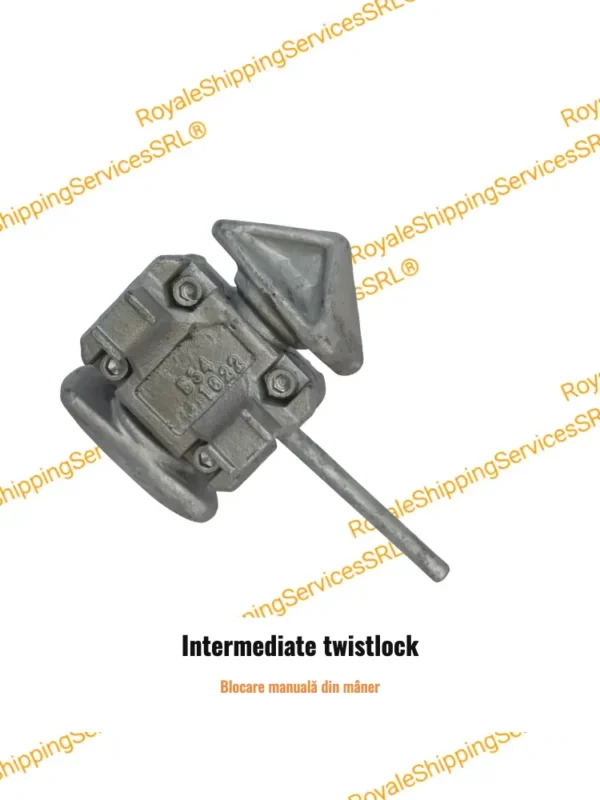 Intermediate twistlock cu blocare manuală din mâner