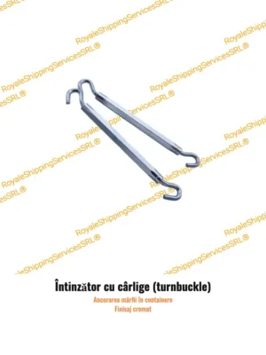Întinzător container cu cârlige (turnbuckle) cromat pentru ancorarea mărfii