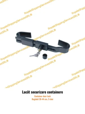 Lacăt securizare containere, reglabil, din oțel, cu cheie (brățară de container)