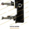 Lock box container (hoțoaică) deschis: urechea pentru lacăt în interior, gol de 4 cm