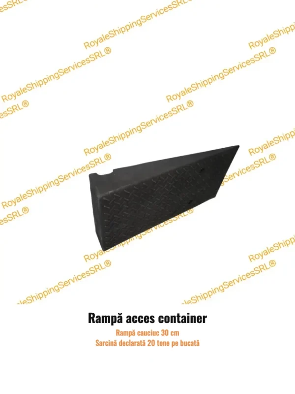 Rampă de acces din cauciuc de 30 cm pentru container