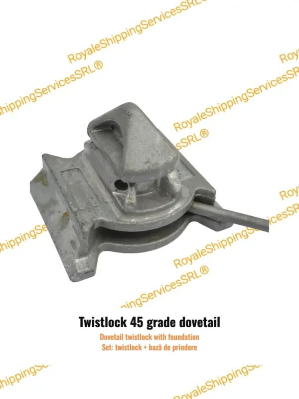 Twistlock dovetail 45 grade cu bază de prindere (foundation)